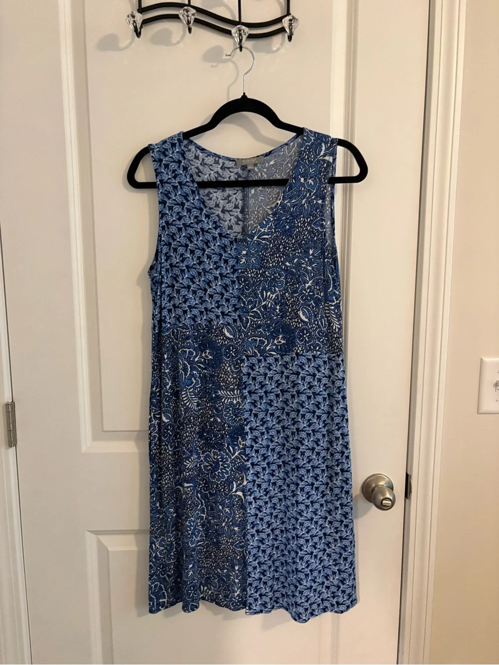 Habitat Blue Mixed-Print Sleeveless Midi Dress